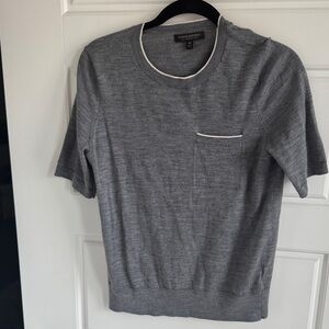 Banana Republic Charcoal Short Sleeve Knit Top